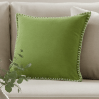Voyage Maison (Riva Home) Voyage Maison Cushion STITCH EMBROIDERED FEATHER VELVET CUSHION GRASS by Voyage Maison