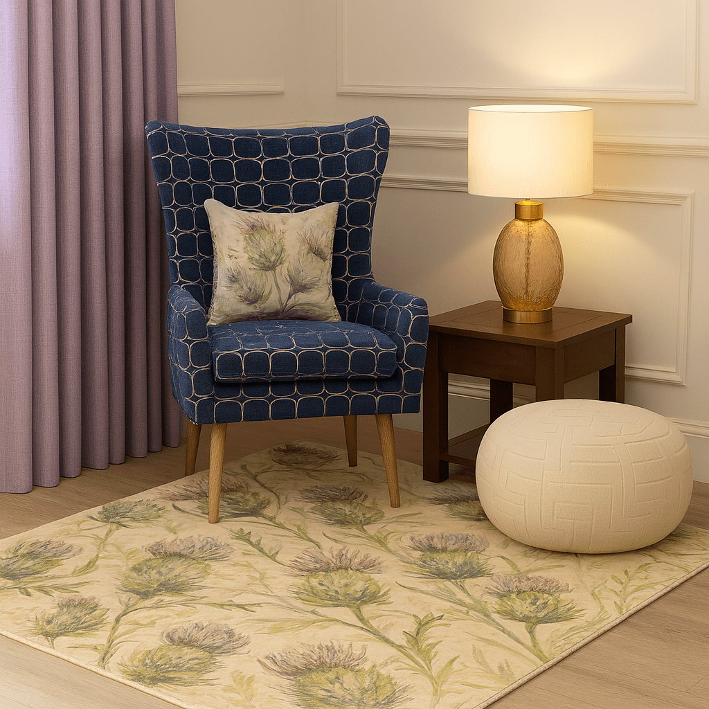 Voyage Maison (Riva Home) Voyage Maison Cushion Thistle Printed Feather Cushion Natural by Voyage Maison