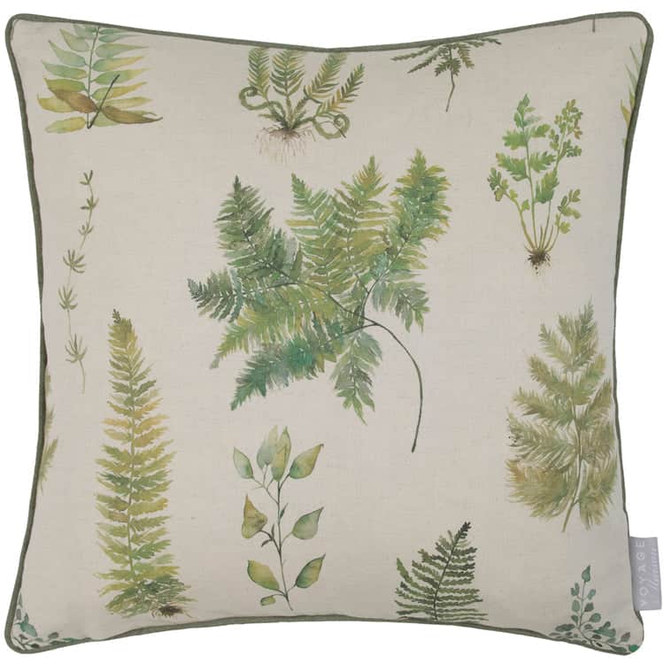 Voyage Maison (Riva Home) Voyage Maison Cushion VERBENA PRINTED PIPED CUSHION LINEN by Voyage Maison