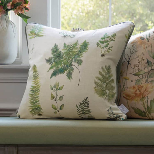 Voyage Maison (Riva Home) Voyage Maison Cushion VERBENA PRINTED PIPED CUSHION LINEN by Voyage Maison