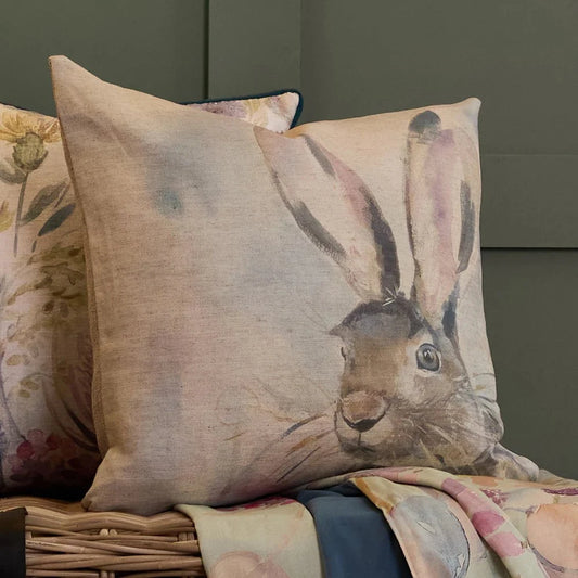 Voyage Maison (Riva Home) Voyage Maison Cushion Voyage Maison Harriet Hare Printed Cushion Natural