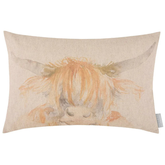 Voyage Maison (Riva Home) Voyage Maison Cushion Voyage Maison Highland Coo Printed Cushion Natural