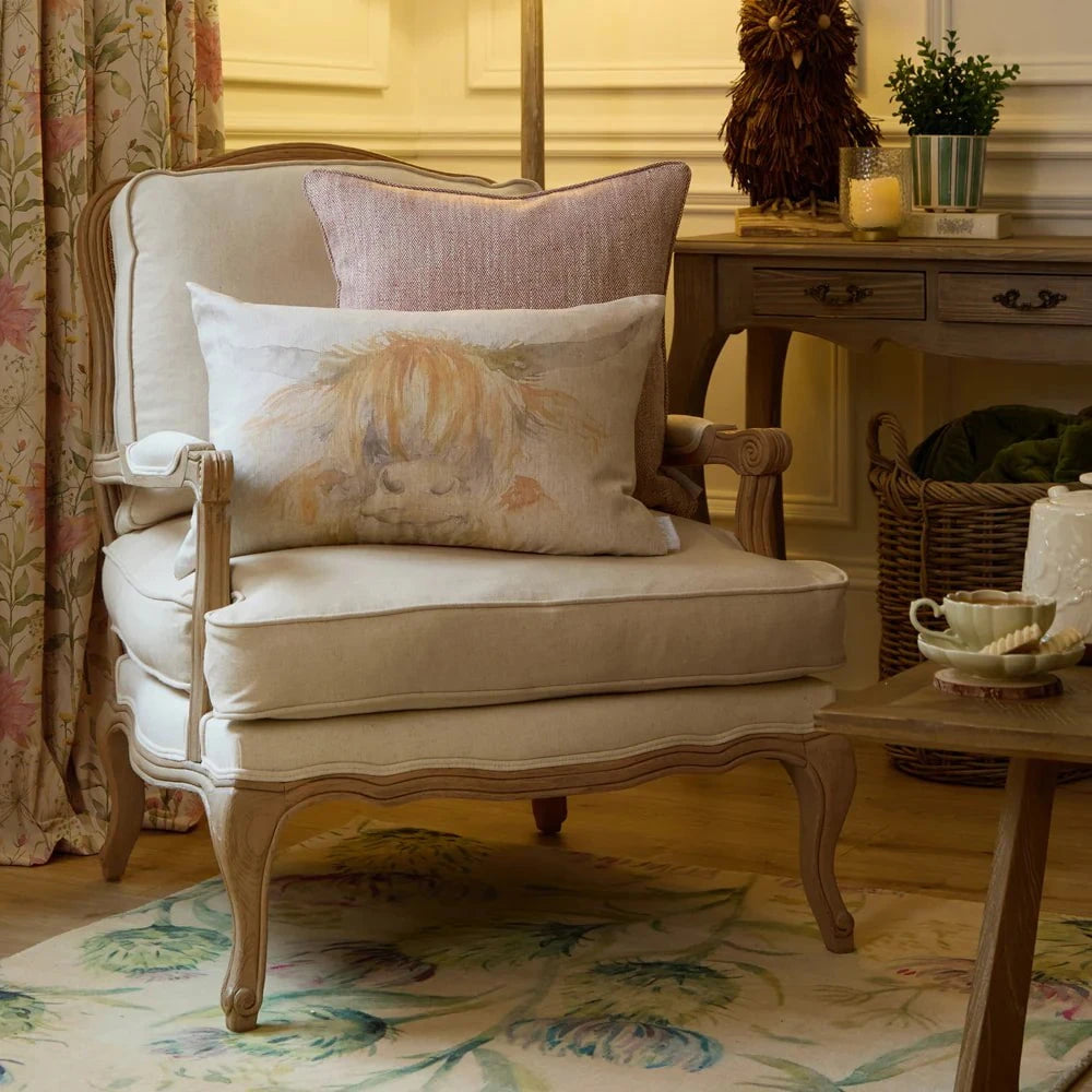 Voyage Maison (Riva Home) Voyage Maison Cushion Voyage Maison Highland Coo Printed Cushion Natural