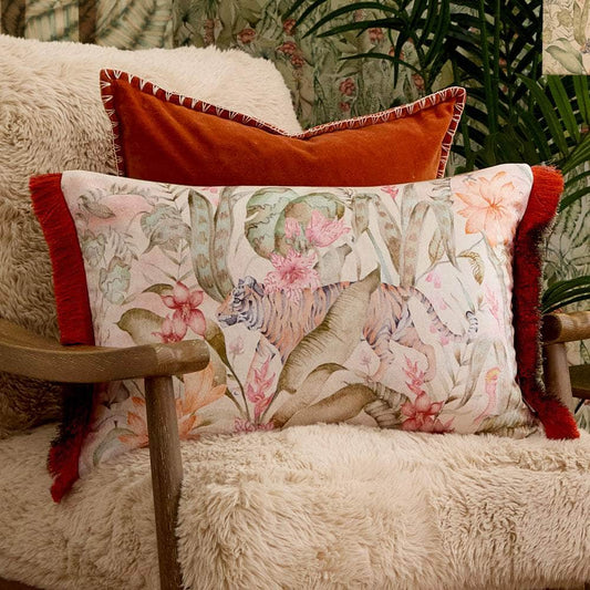 Voyage Maison (Riva Home) Voyage Maison Cushion Voyage Maison Tropical Utopia Printed Velvet Cushion Lotus