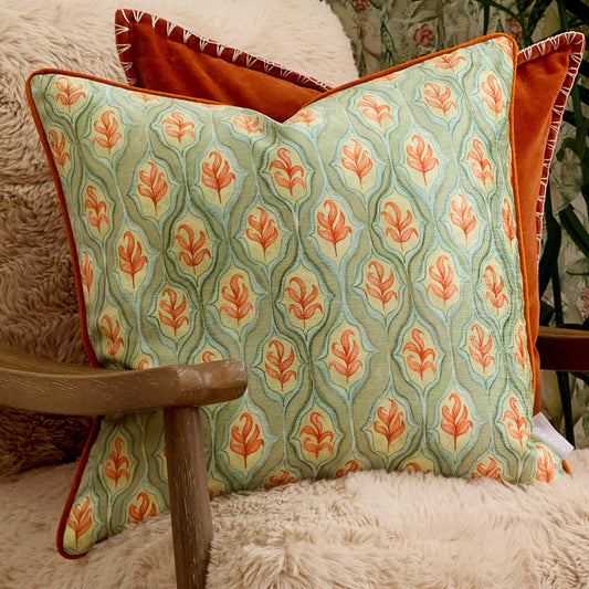 Voyage Maison (Riva Home) Voyage Maison Cushion Voyage Maison Zephyr Printed Velvet Cushion Emerald