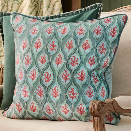 Voyage Maison (Riva Home) Voyage Maison Cushion Voyage Maison Zephyr Printed Velvet Cushion Oasis