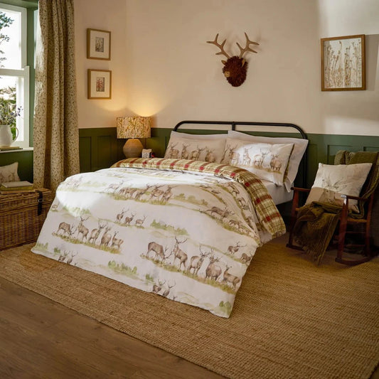 Voyage Maison (Riva Home) Voyage Maison Duvet Cover set Moorland Stag 100% Cotton Reversible Duvet Cover Set Multicolour by Voyage Maison