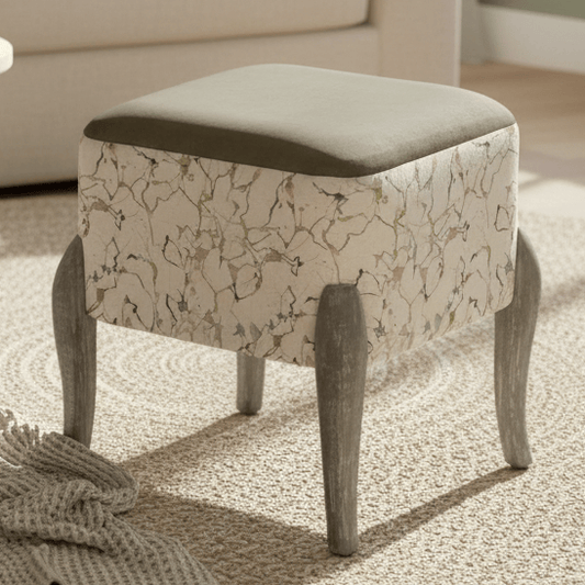Voyage Maison (Riva Home) Voyage Maison Furniture ADDITIONS CARRARA PRINTED RALF FOOTSTOOL MEADOW by Voyage Maison