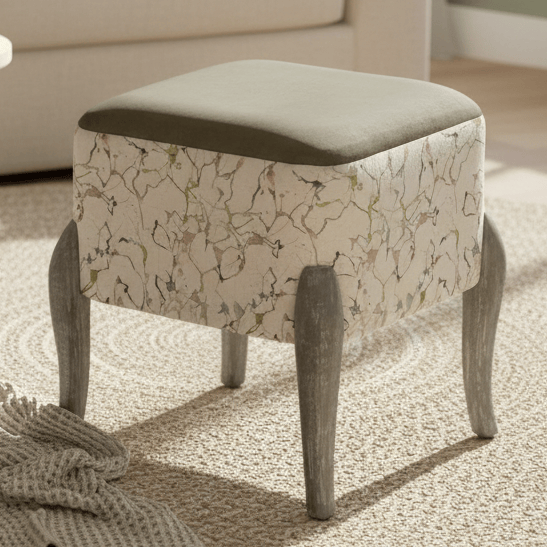 Voyage Maison (Riva Home) Voyage Maison Furniture ADDITIONS CARRARA PRINTED RALF FOOTSTOOL MEADOW by Voyage Maison