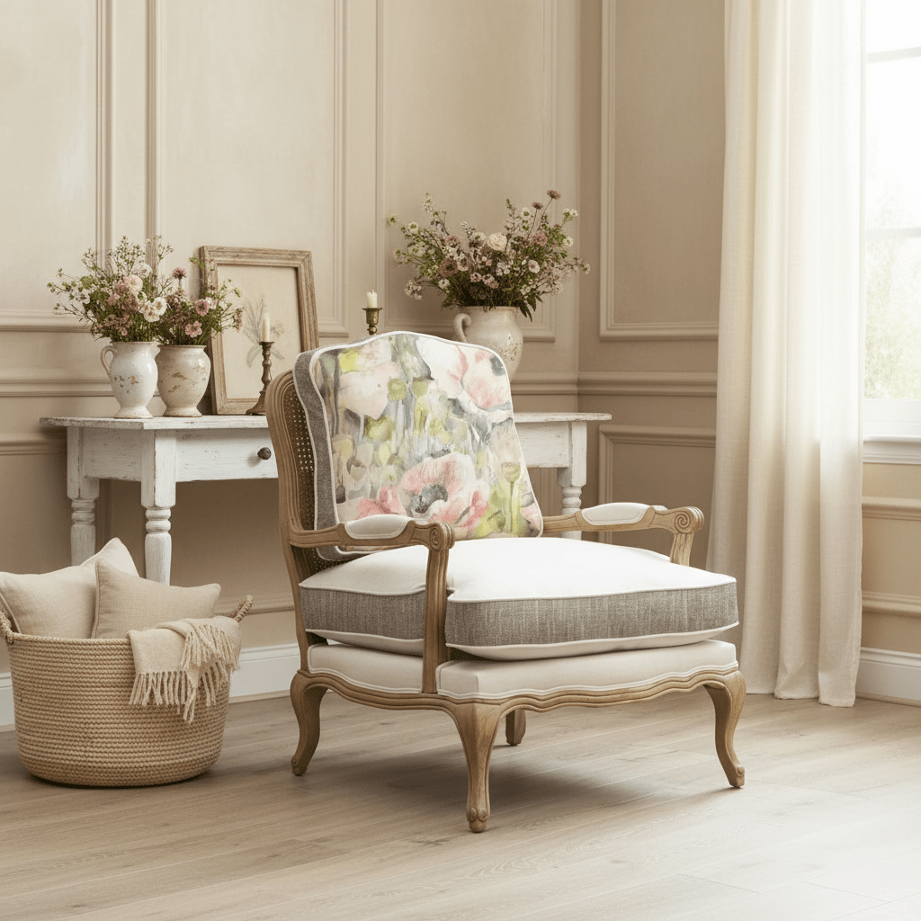 Voyage Maison (Riva Home) Voyage Maison Furniture Florence Chair – Papavera Sweetpea – Oak Frame by Voyage Maison