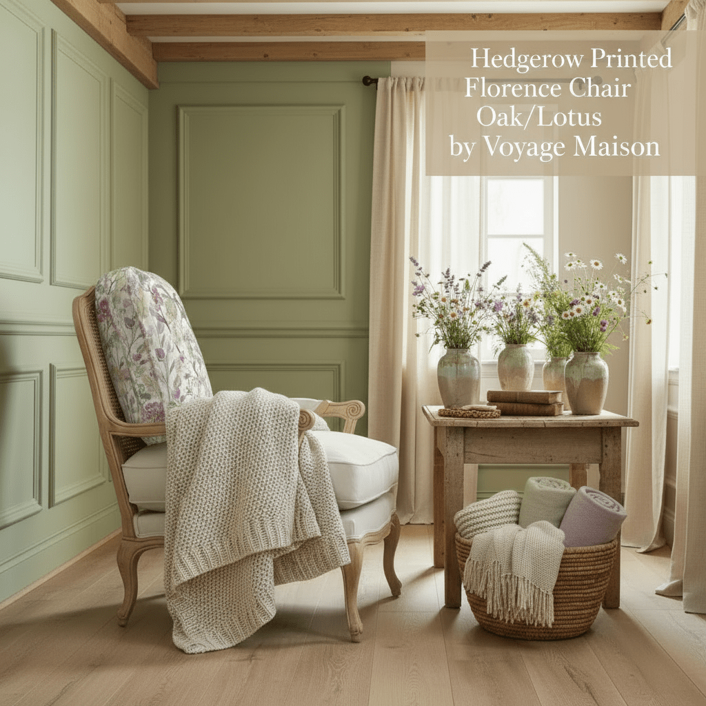 Voyage Maison (Riva Home) Voyage Maison Furniture Hedgerow Printed Florence Chair Oak/Lotus by Voyage Maison