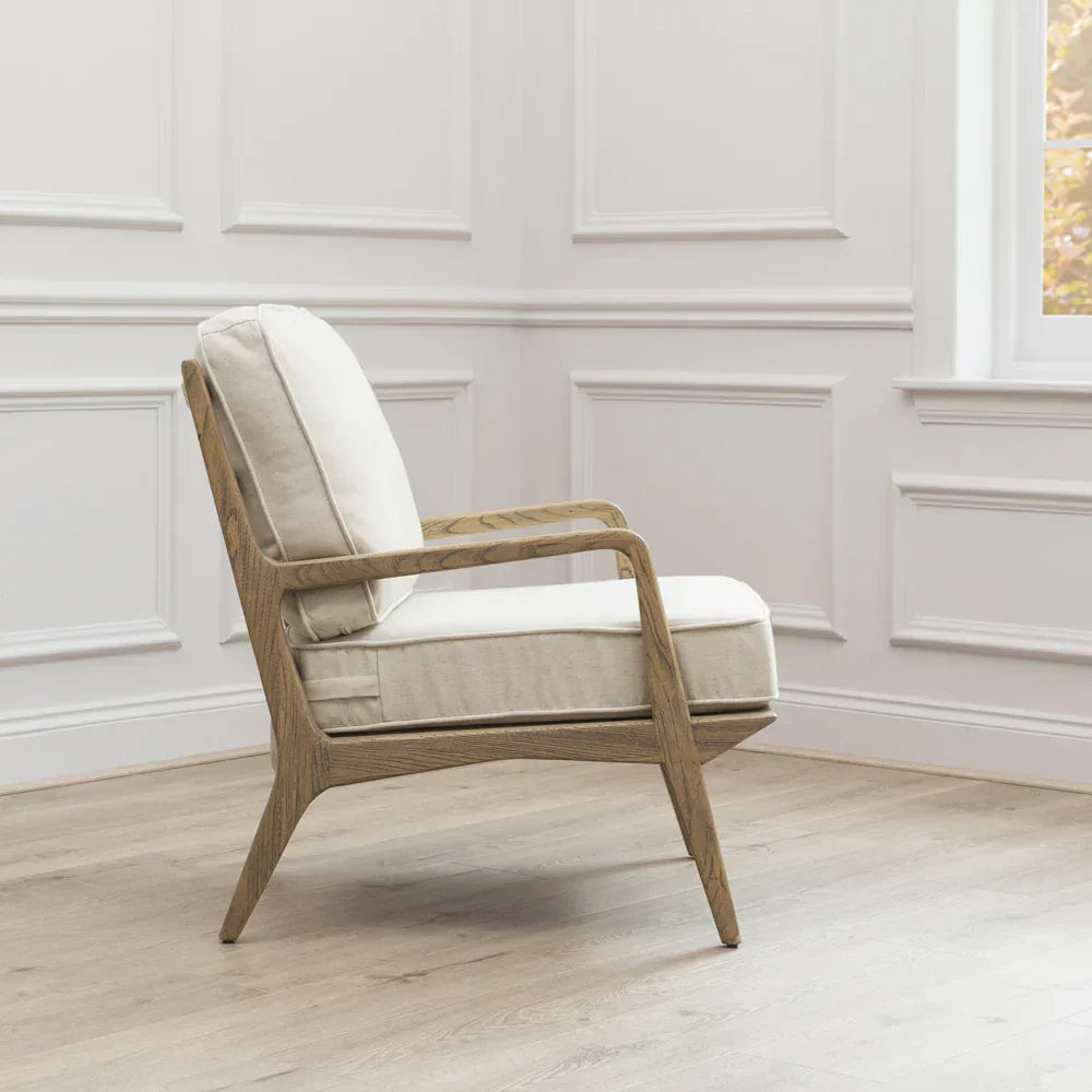 Voyage Maison (Riva Home) Voyage Maison Furniture Idris Chair Light Warmwood Linen By Voyage Maison