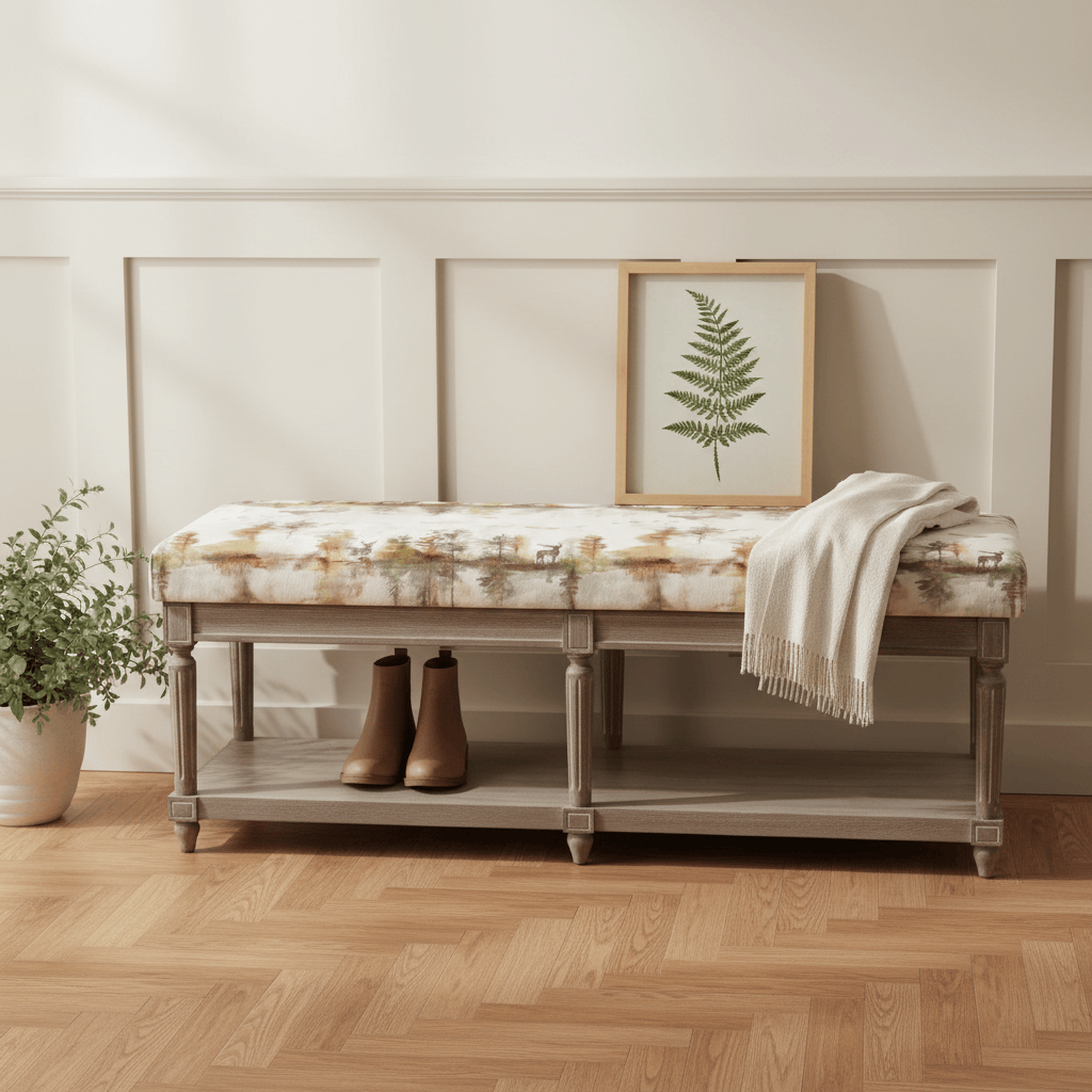 Voyage Maison (Riva Home) Voyage Maison Furniture MATILDA BENCH WILDERNESS PLUM CREAM / STONE by Voyage Maison & simply Hazel
