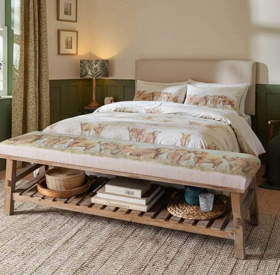 Voyage Maison (Riva Home) Voyage Maison Furniture Rupert Bench | Highland Coo by Voyage Maison