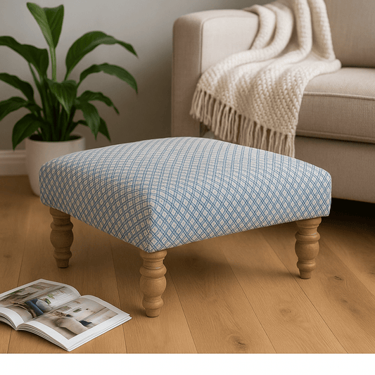Voyage Maison (Riva Home) Voyage Maison Furniture Voyage Maison Capella Footstool with simply Hazel Jacquard Fabric Footstool