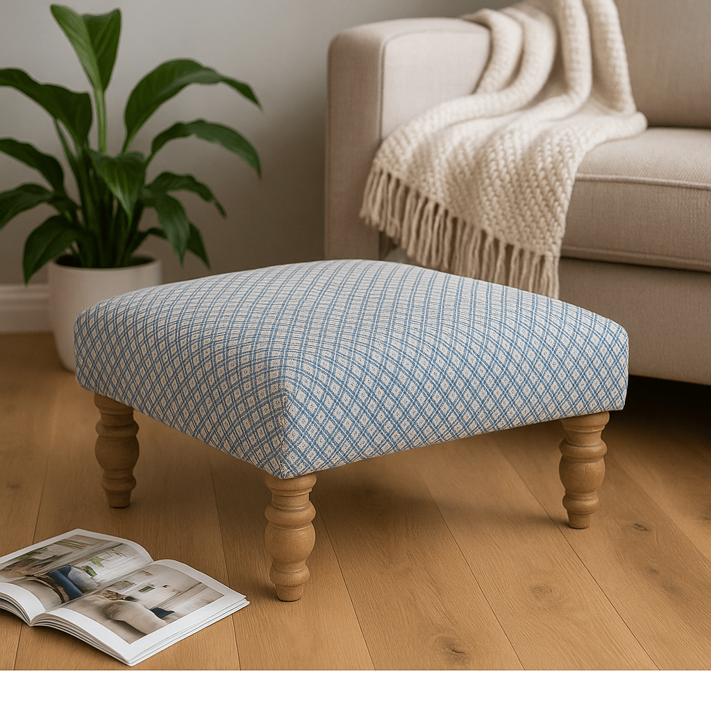 Voyage Maison (Riva Home) Voyage Maison Furniture Voyage Maison Capella Footstool with simply Hazel Jacquard Fabric Footstool