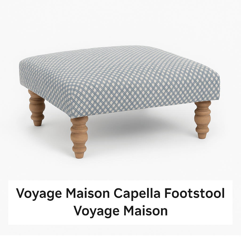 Voyage Maison (Riva Home) Voyage Maison Furniture Voyage Maison Capella Footstool with simply Hazel Jacquard Fabric Footstool