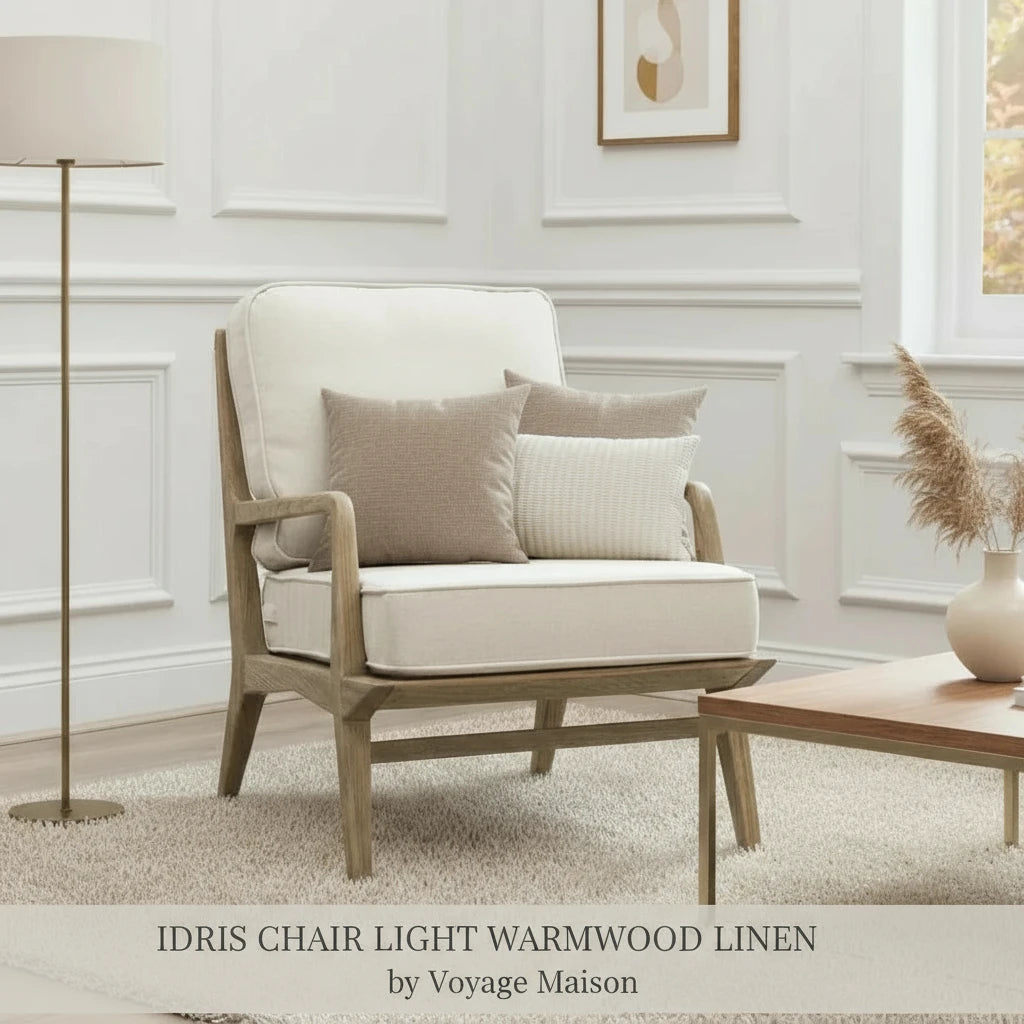Voyage Maison (Riva Home) Voyage Maison Furniture Voyage Maison Idris Chair Light Warm Wood Linen