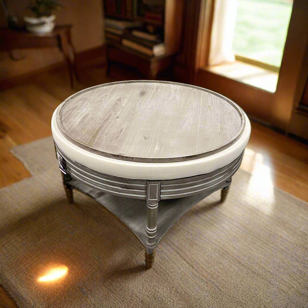 Voyage Maison (Riva Home) Voyage Maison Furniture Voyage Maison Maurice Linen Ottoman in Stone