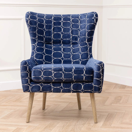 Voyage Maison (Riva Home) Voyage Maison Furniture Voyage Maison Oswald Velvet Chair Blue