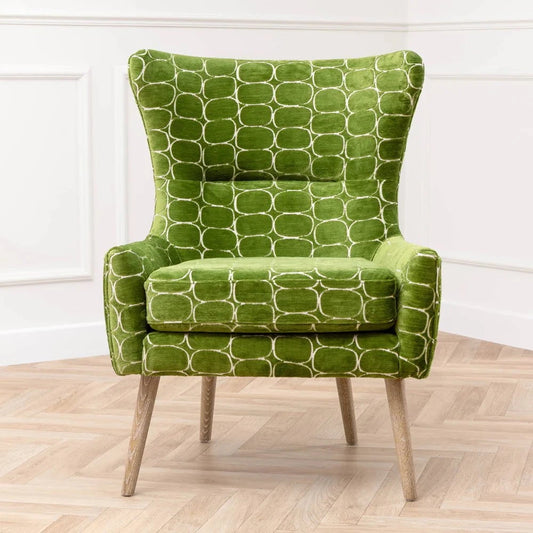 Voyage Maison (Riva Home) Voyage Maison Furniture Voyage Maison Oswald Velvet Chair Green