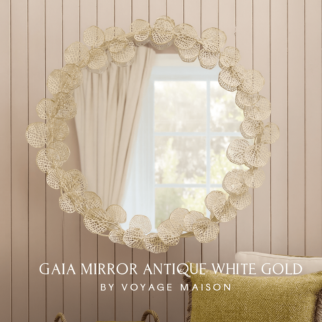 Voyage Maison (Riva Home) Voyage Maison Hand Crafted Mirror GAIA MIRROR ANTIQUE WHITE GOLD by Voyage Maison
