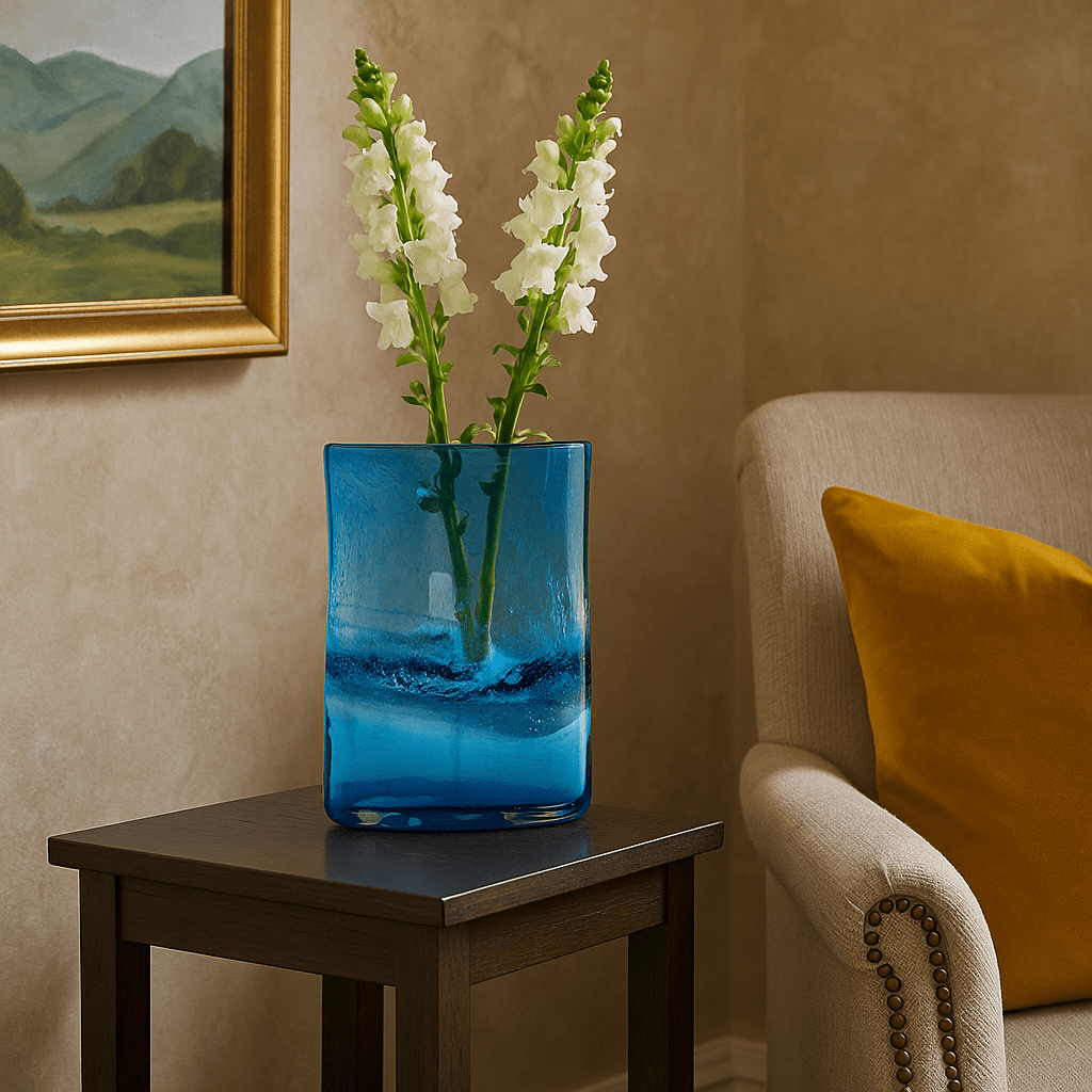 Voyage Maison (Riva Home) Voyage Maison Handmade Designer Art ALABORG HAND-BLOWN VASE – COBALT by Voyage Maison