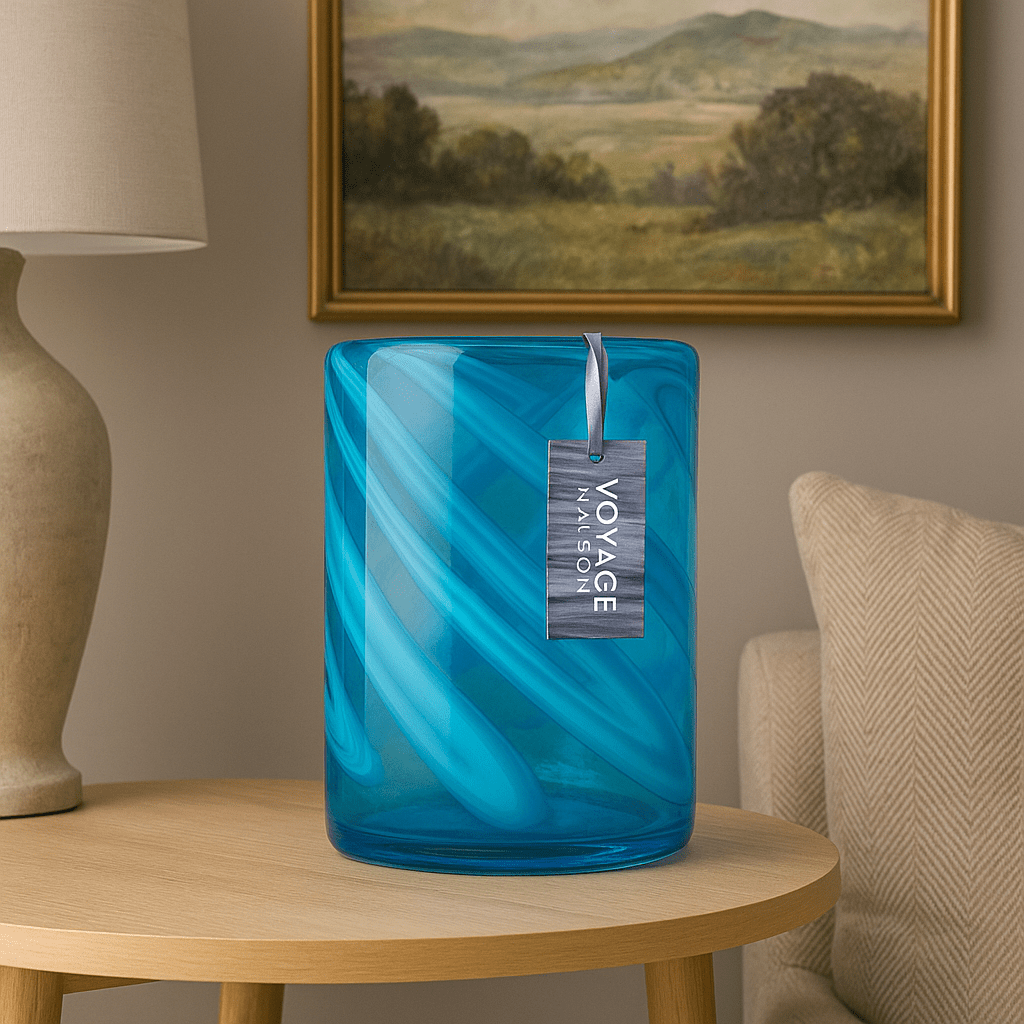 Voyage Maison (Riva Home) Voyage Maison Handmade Designer Art Elbe Hand-Blown Vase Aqua by Voyage Maison