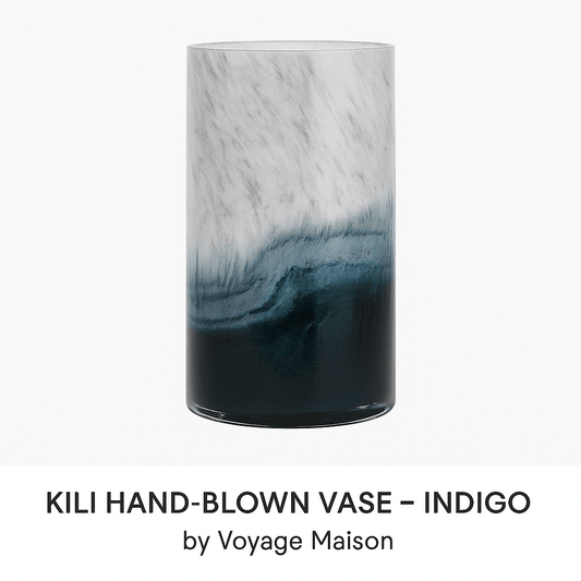Voyage Maison (Riva Home) Voyage Maison Handmade Designer Art KILI HAND-BLOWN VASE – INDIGO by Voyage Maison