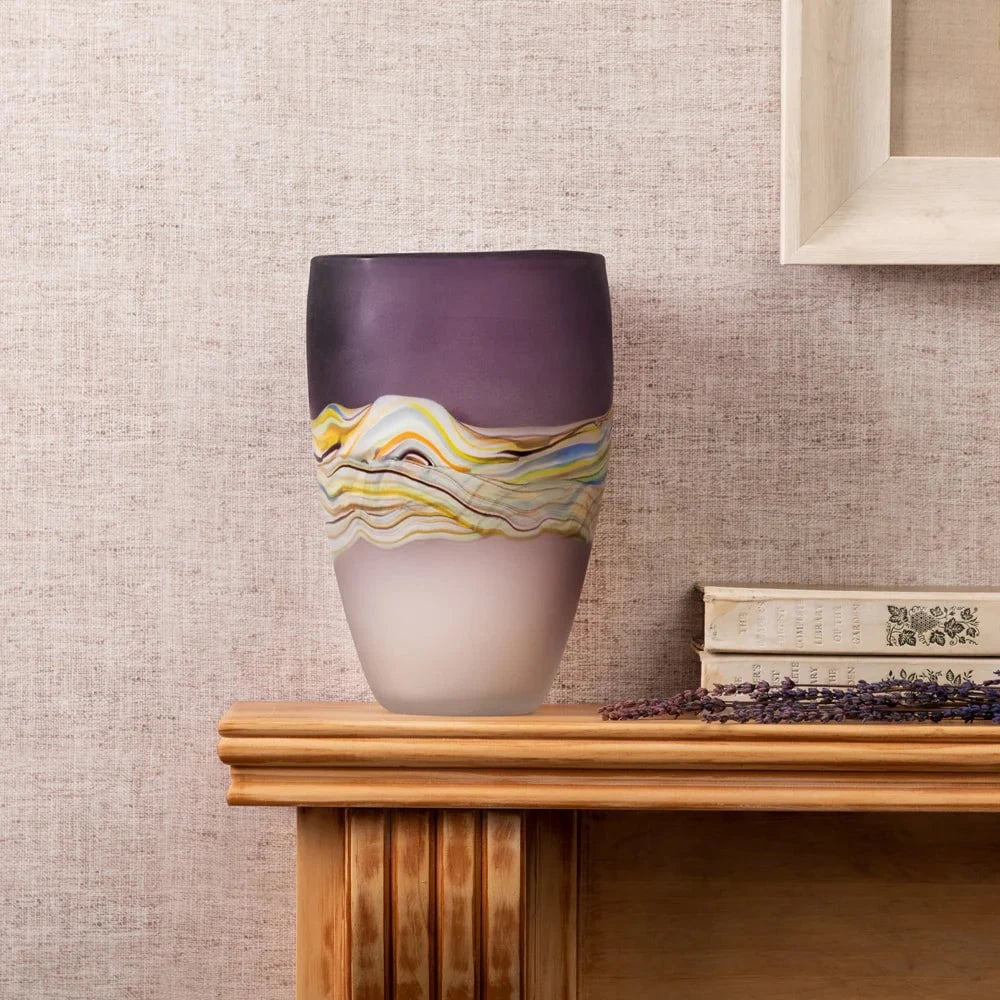Voyage Maison (Riva Home) Voyage Maison Handmade Designer Art MARCELLUS HAND-BLOWN FROSTED VASE – AMETHYST by Voyage Maison