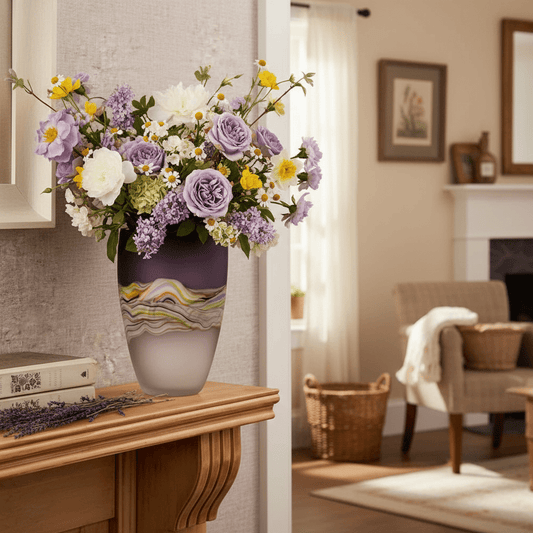 Voyage Maison (Riva Home) Voyage Maison Handmade Designer Art MARCELLUS HAND-BLOWN FROSTED VASE – AMETHYST by Voyage Maison