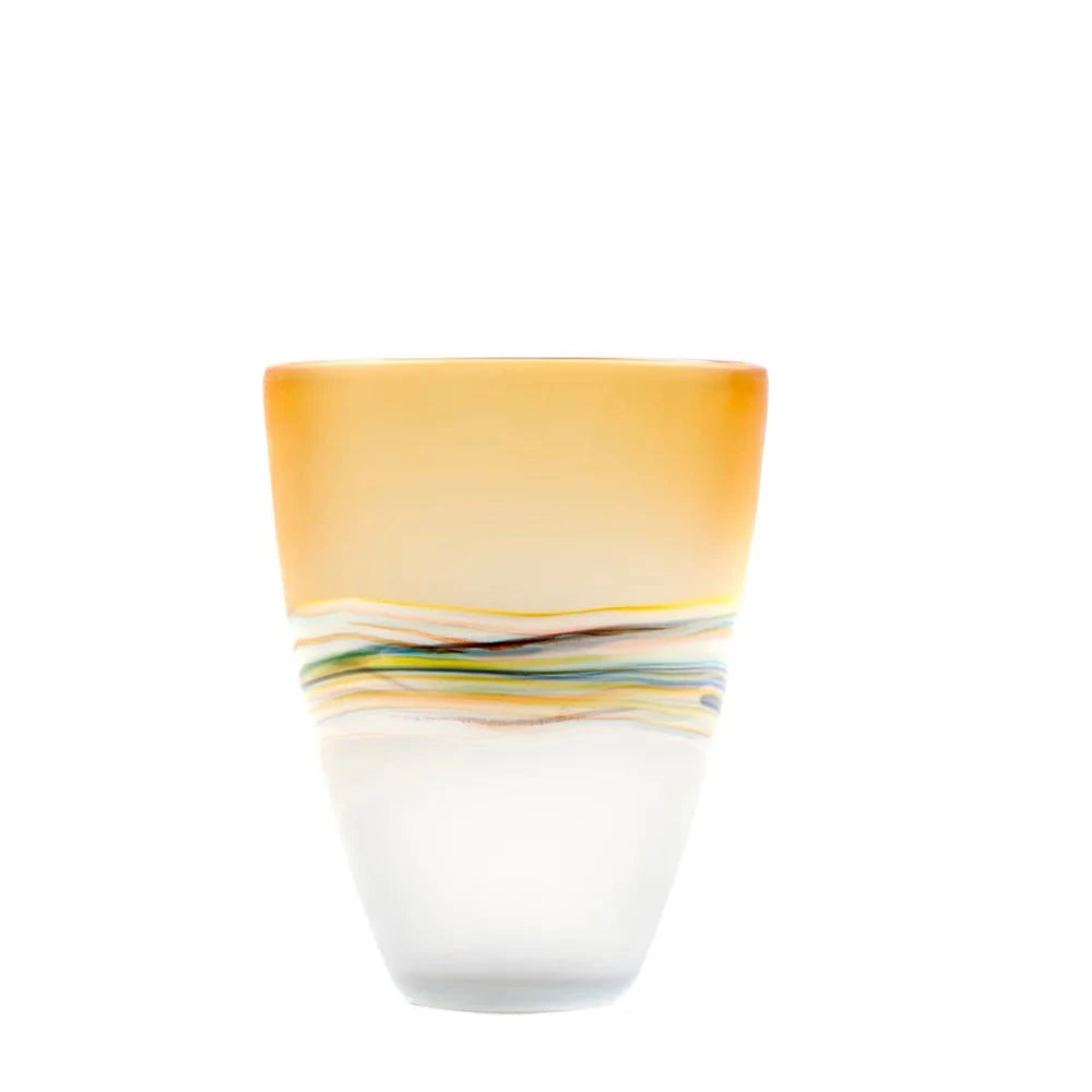 Voyage Maison (Riva Home) Voyage Maison Handmade Designer Art MARCELLUS HAND-BLOWN FROSTED VASE – CITRINE by Voyage Maison