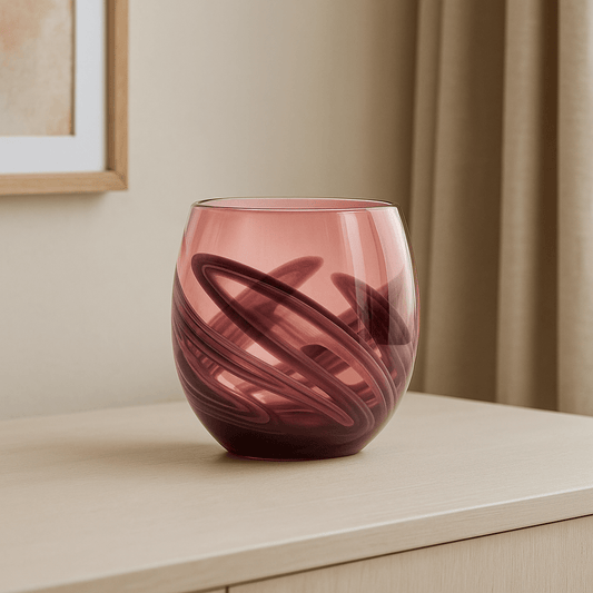 Voyage Maison (Riva Home) Voyage Maison Handmade Designer Art Rose TAGUS HAND-BLOWN QUARTZ VASE – OLIVE | ROSE by Voyage Maison