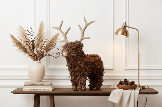 Voyage Maison (Riva Home) Voyage Maison Handmade Designer Art STIRLING STANDING STAG WOODEN SCULPTURE BROWN by Voyage Maison