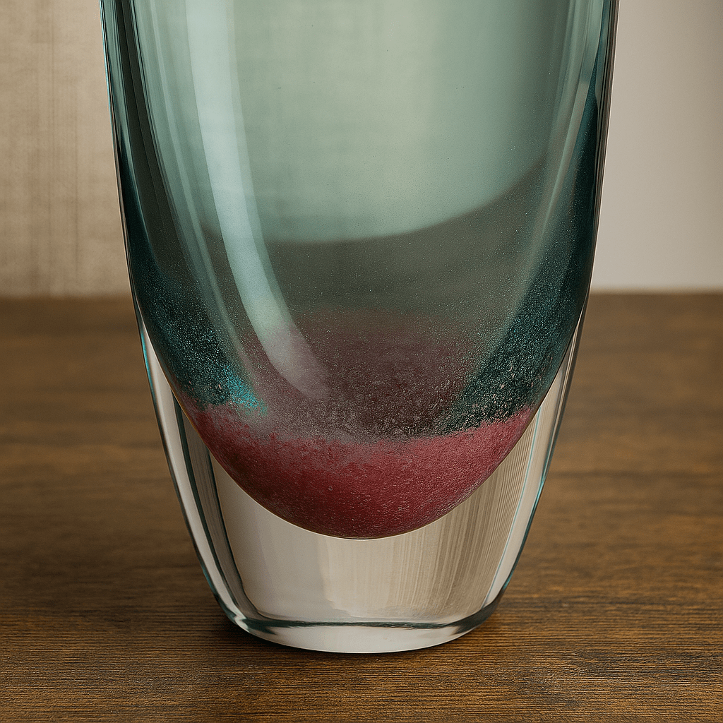 Voyage Maison (Riva Home) Voyage Maison Handmade Designer Art VIWA HAND-BLOWN VASE – GREEN/PINK by Voyage Maison