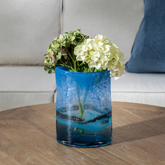 Voyage Maison (Riva Home) Voyage Maison Handmade Designer Art Voyage Maison Alaborg Hand-Blown Vase Cobalt