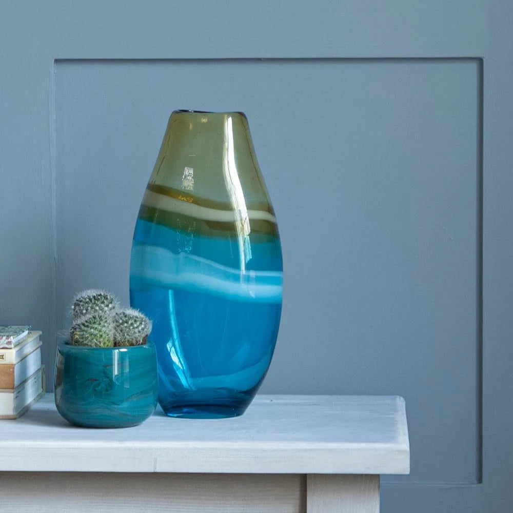 Voyage Maison (Riva Home) Voyage Maison Handmade Designer Art Voyage Maison Thorin Hand-Blown Vase Aqua