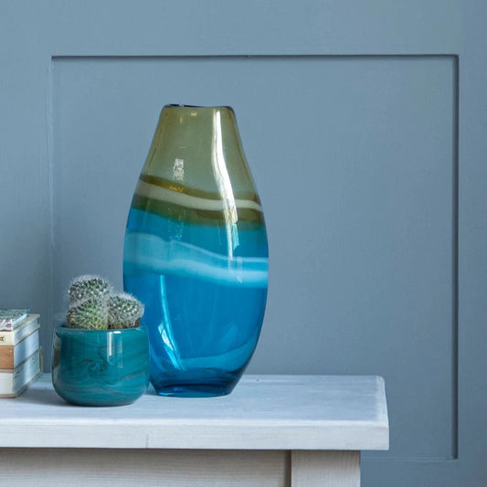 Voyage Maison (Riva Home) Voyage Maison Handmade Designer Art Voyage Maison Thorin Hand-Blown Vase Aqua