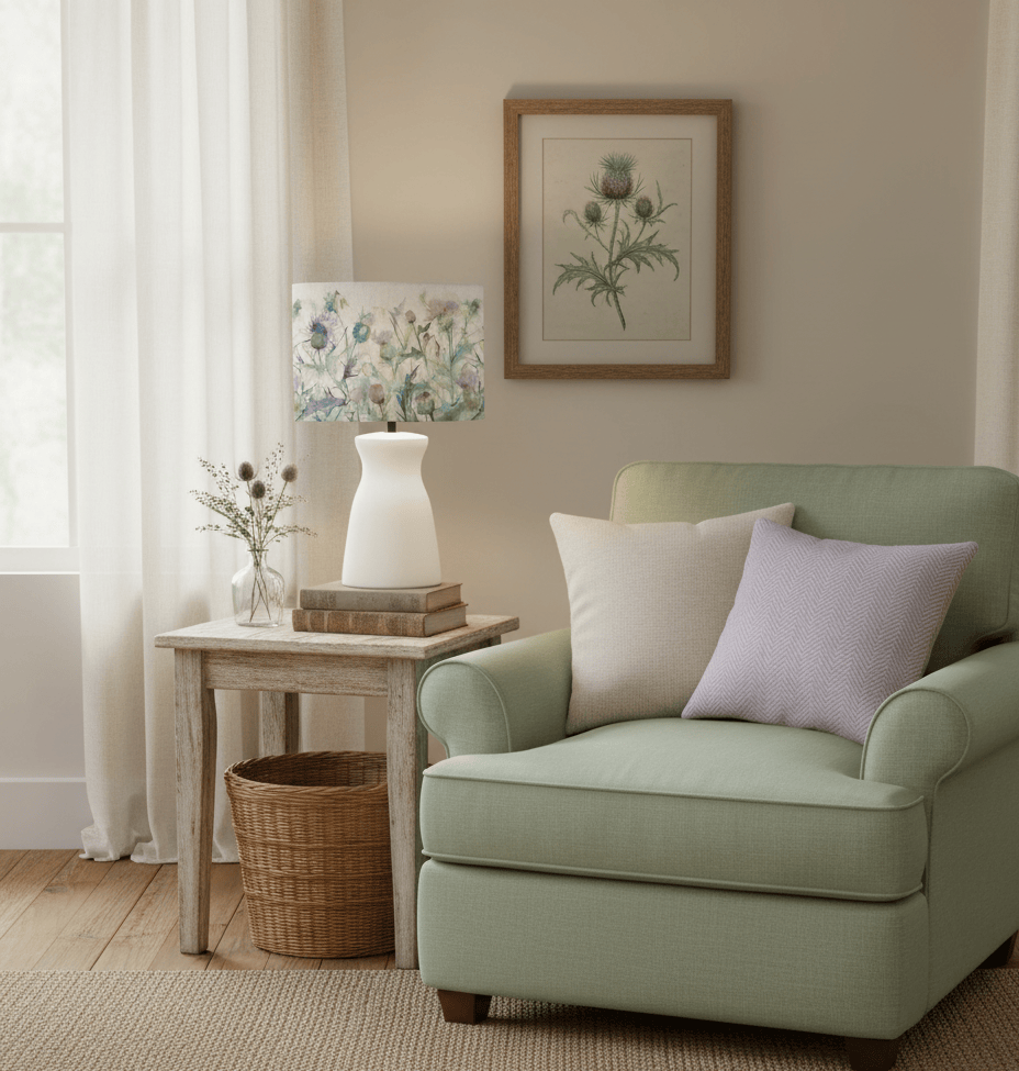 Voyage Maison (Riva Home) Voyage Maison Lamp Bundle CIRSIUM EVA HAND ROLLED SHADE & ALBURY BASE | DAMSON | ECRU | COMPLETE CERAMIC TABLE LAMP by Voyage Maison