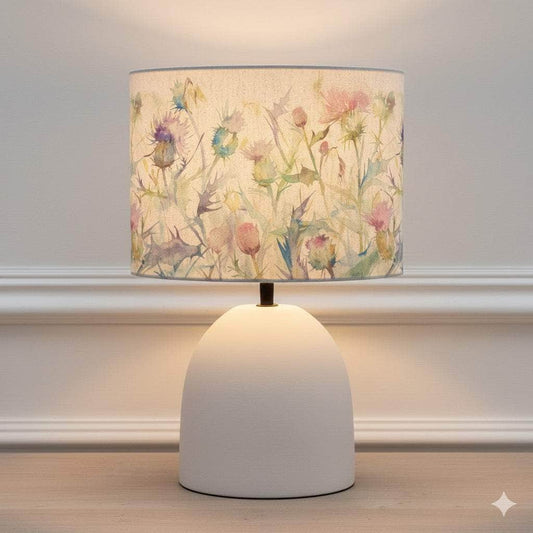 Voyage Maison (Riva Home) Voyage Maison Lamp Bundle CIRSIUM EVA HAND ROLLED SHADE & LARISSA BASE | DAMSON | ECRU | COMPLETE CERAMIC TABLE LAMP by Voyage Maison