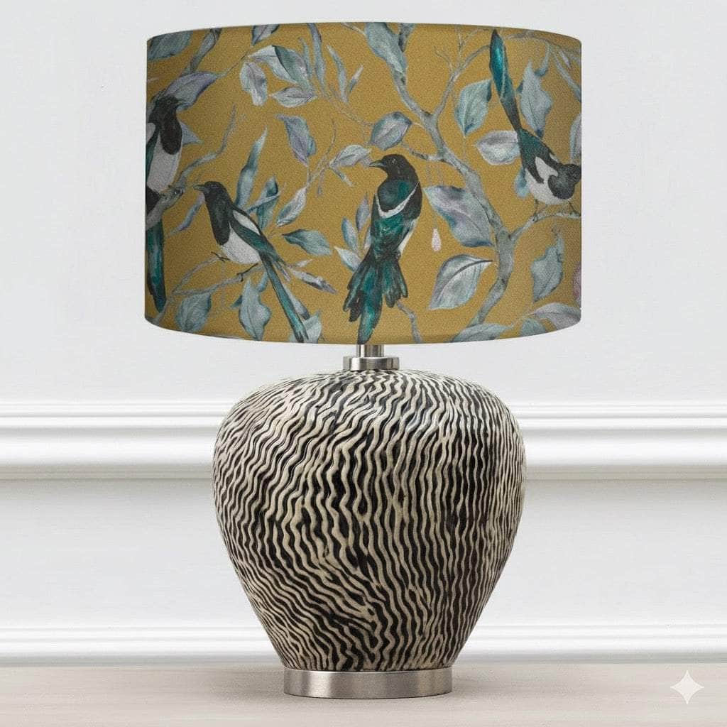 Voyage Maison (Riva Home) Voyage Maison Lamp Bundle COLLECTOR EVA HAND ROLLED SHADE & ALCINA BASE | GOLD | GREY | COMPLETE CERAMIC TABLE LAMP by Voyage Maison