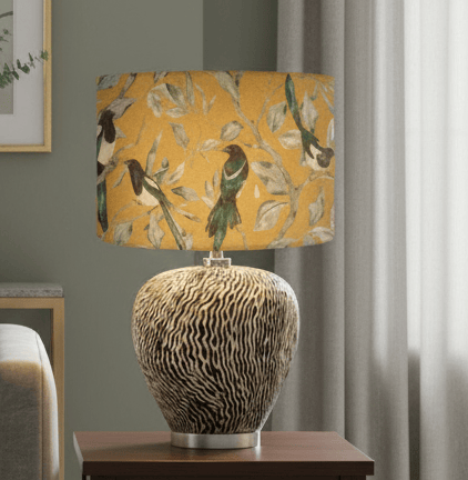 Voyage Maison (Riva Home) Voyage Maison Lamp Bundle COLLECTOR EVA HAND ROLLED SHADE & ALCINA BASE | GOLD | GREY | COMPLETE CERAMIC TABLE LAMP by Voyage Maison