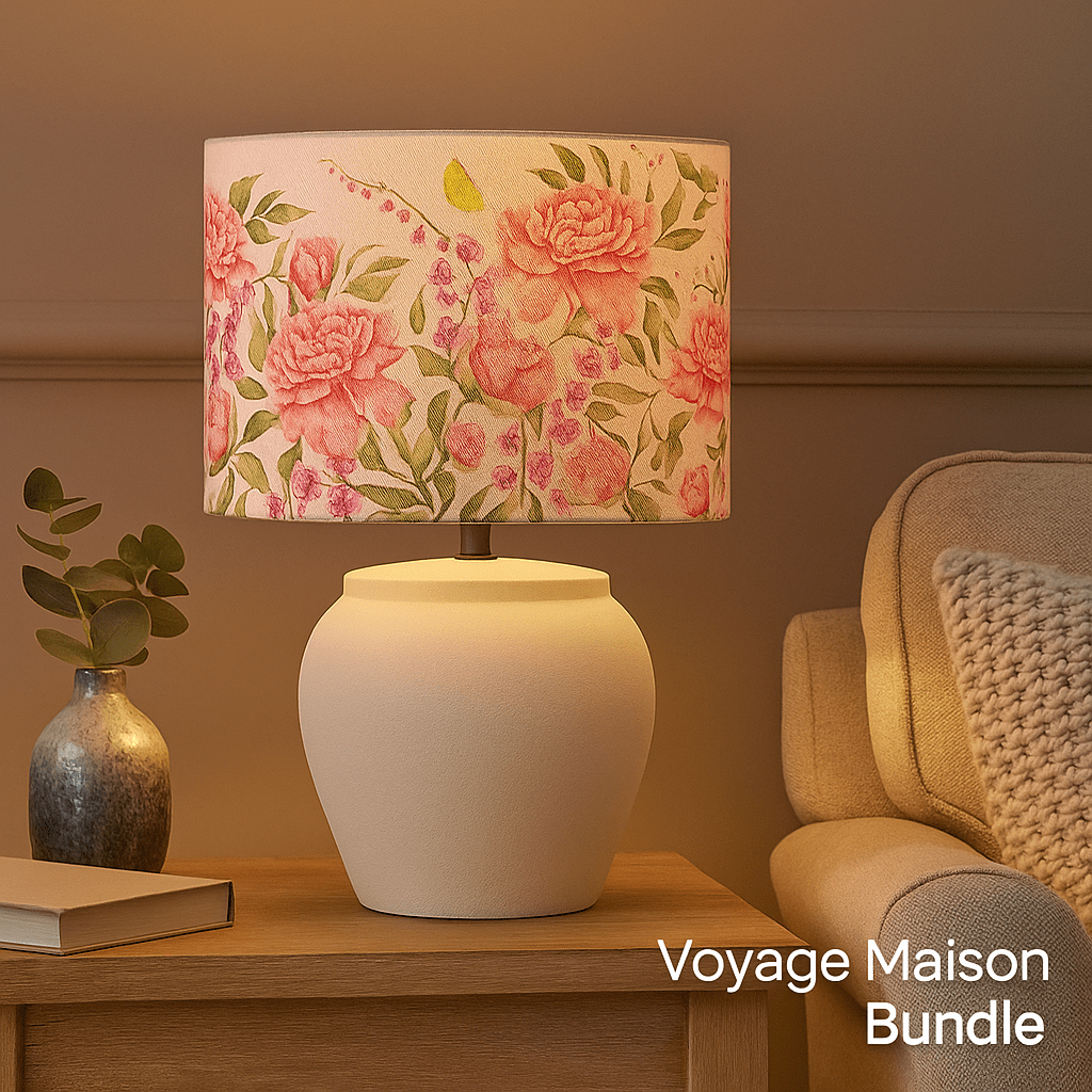 Voyage Maison (Riva Home) Voyage Maison Lamp Bundle EDESSA LAMP BASE & JUNELLE EVA PRINTED 40cm SHADE – BUNDLE by Voyage Maison