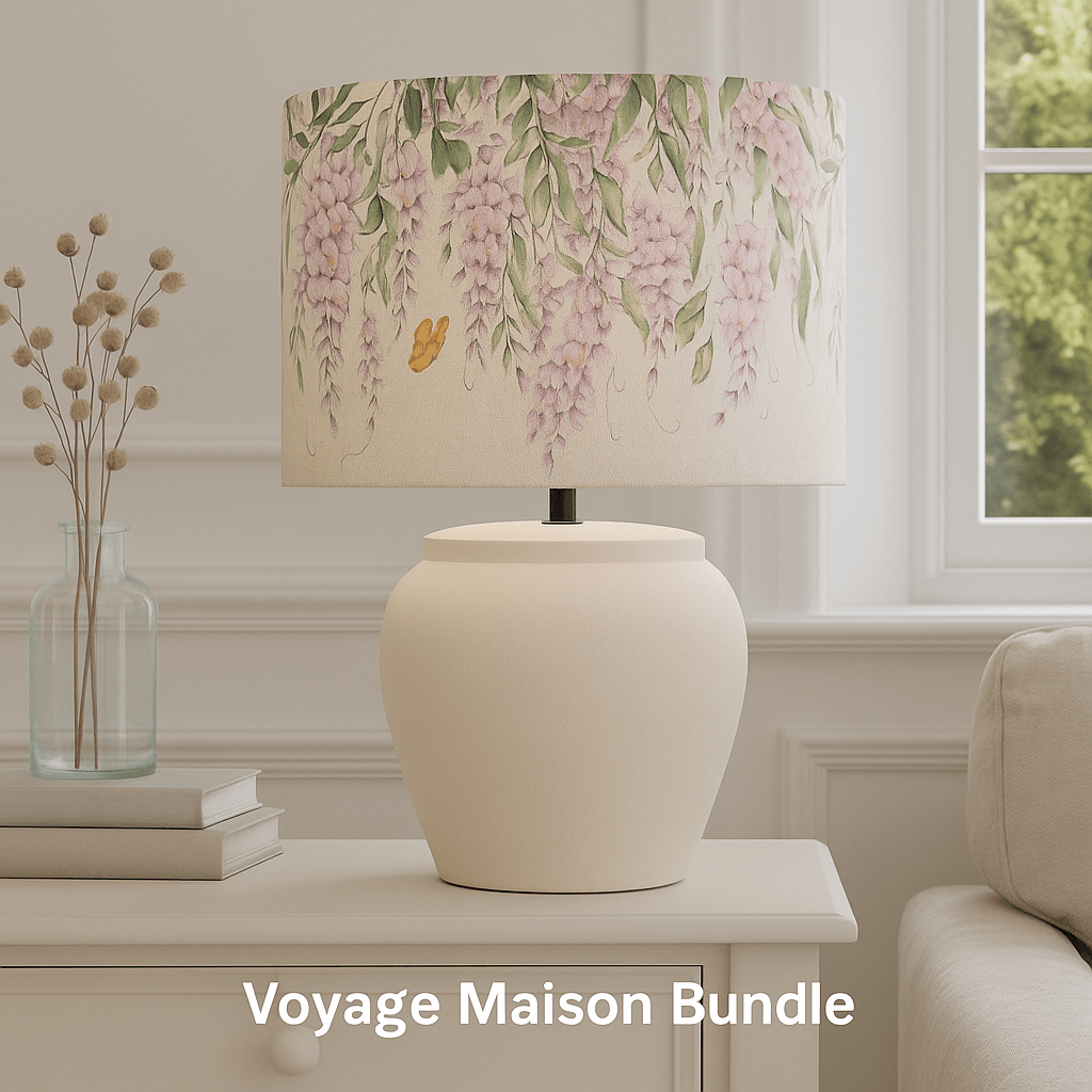 Voyage Maison (Riva Home) Voyage Maison Lamp Bundle EDESSA LAMP BASE & MARIPOSA EVA PRINTED 40cm SHADE – BUNDLE by Voyage Maison