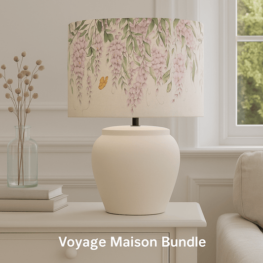 Voyage Maison (Riva Home) Voyage Maison Lamp Bundle EDESSA LAMP BASE & MARIPOSA EVA PRINTED 40cm SHADE – BUNDLE by Voyage Maison