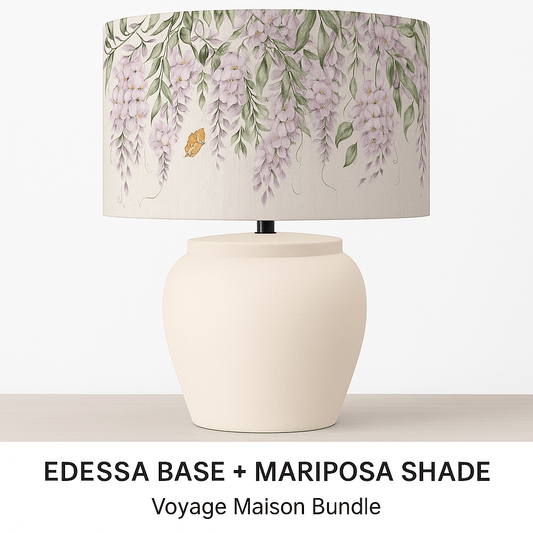 Voyage Maison (Riva Home) Voyage Maison Lamp Bundle EDESSA LAMP BASE & MARIPOSA EVA PRINTED 40cm SHADE – BUNDLE by Voyage Maison