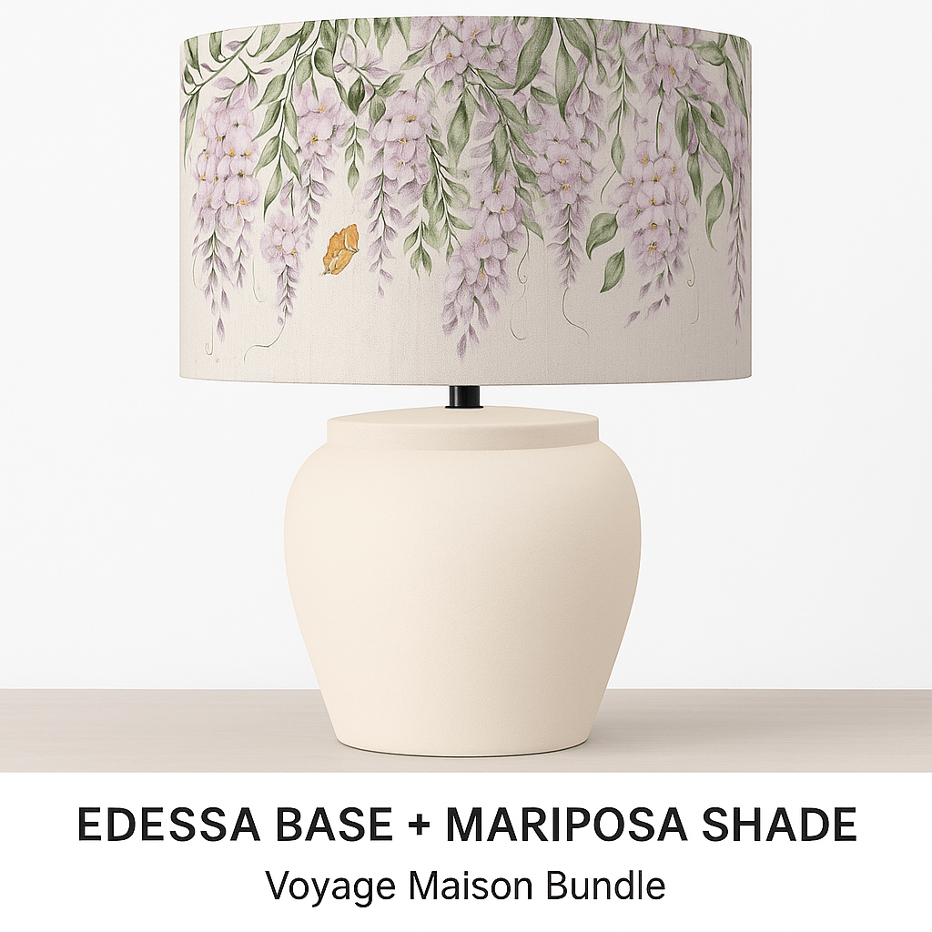 Voyage Maison (Riva Home) Voyage Maison Lamp Bundle EDESSA LAMP BASE & MARIPOSA EVA PRINTED 40cm SHADE – BUNDLE by Voyage Maison