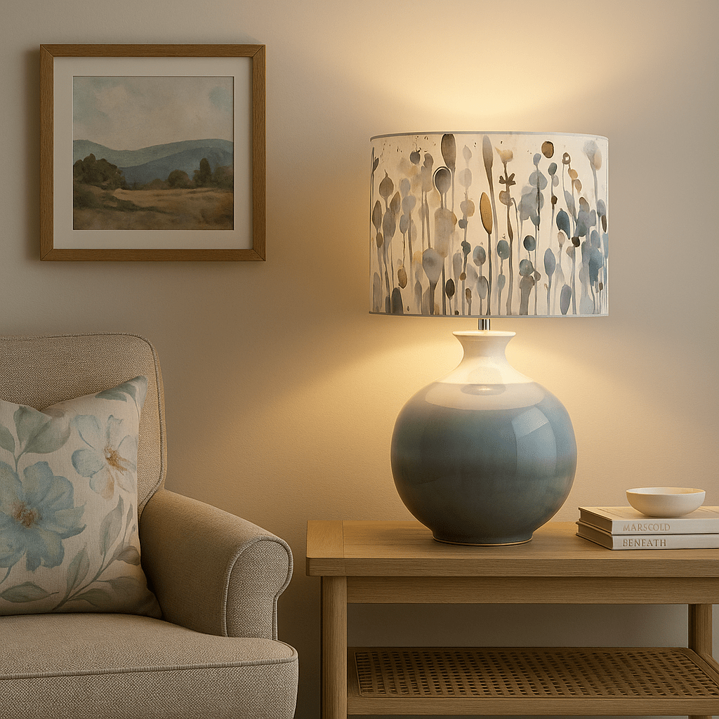 Voyage Maison (Riva Home) Voyage Maison Lamp Bundle Neso Sky Lamp Base + Arley Ironstone EVA Shade (30 cm) — Complete Table Lamp Bundle | Voyage Maison