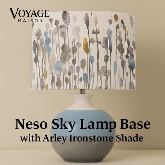 Voyage Maison (Riva Home) Voyage Maison Lamp Bundle Neso Sky Lamp Base + Arley Ironstone EVA Shade (30 cm) — Complete Table Lamp Bundle | Voyage Maison