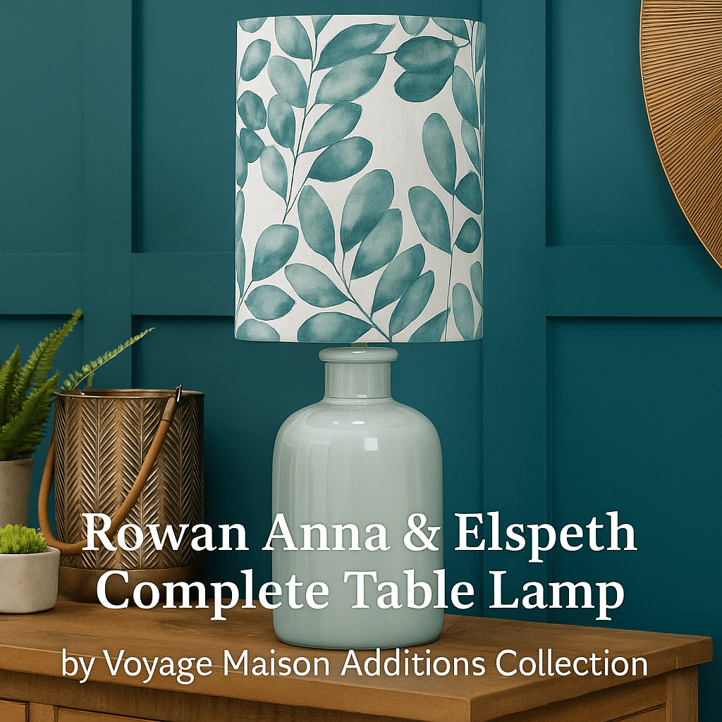 Voyage Maison (Riva Home) Voyage Maison Lamp Bundle ROWAN ANNA & ELSPETH COMPLETE TABLE LAMP  Aqua / Duck Egg | Ceramic & Cotton  by Voyage Maison | Additions Collection